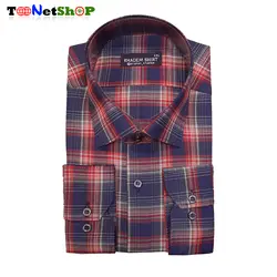 پیراهن چهارخونه مردانه آستین بلند کد 2196