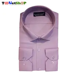 پیراهن مردانه آستین بلند فلورا رنگ بنفش کد 2190