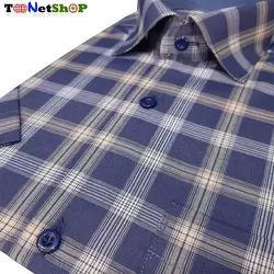 پیراهن چهارخانه مردانه نخی کد 2146