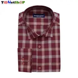 پیراهن چهارخانه مردانه نخی کد 2145