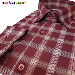 پیراهن چهارخانه مردانه نخی کد 2145