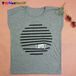 تیشرت دخترانه آستین سر خود ملانژ طرح آدمک