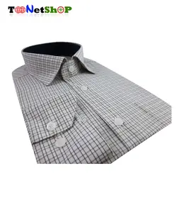 پیراهن مردانه کرم چهارخونه کد 2034