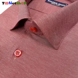 پیراهن مردانه زرشکی آستین کوتاه فلورا کد 2174