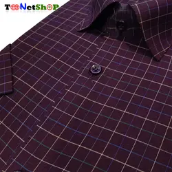 پیراهن چهارخانه مردانه آستین کوتاه کد 2150