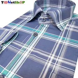 پیراهن چهارخانه مردانه نخی کد 2149