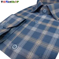 پیراهن چهارخانه مردانه نخی کد 2148