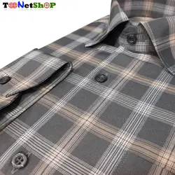 پیراهن چهارخانه مردانه نخی کد 2147