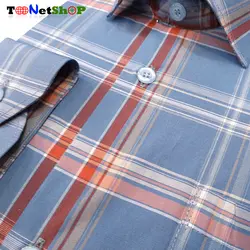 پیراهن چهارخانه مردانه نخی کد 2143