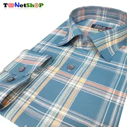 پیراهن چهارخانه مردانه نخی کد 2144