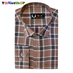 پیراهن چهارخانه مردانه نخی کد 2128