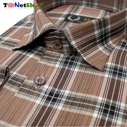 پیراهن چهارخانه مردانه نخی کد 2128