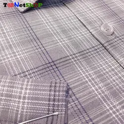 قیمت و خرید پیراهن چهارخانه ریز مردانه آستین کوتاه طوسی روشن | - فروشگا تونت شاپ