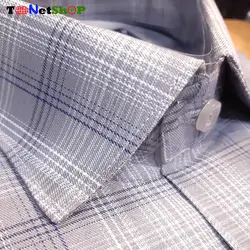 قیمت و خرید پیراهن چهارخانه ریز مردانه آستین کوتاه طوسی روشن | - فروشگا تونت شاپ