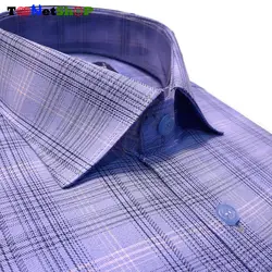 قیمت و خرید پیراهن چهارخانه ریز مردانه آستین کوتاه آبی تیره | - فروشگاه تونت شاپ