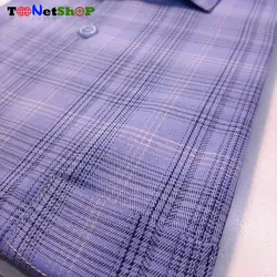 قیمت و خرید پیراهن چهارخانه ریز مردانه آستین کوتاه آبی تیره | - فروشگاه تونت شاپ