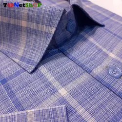قیمت و خرید پیراهن چهارخانه مردانه آستین کوتاه آبی | - فروشگاه تونت شاپ