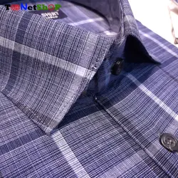 قیمت و خرید پیراهن چهارخانه مردانه آستین کوتاه سورمه ای | - فروشگاه تونت شاپ