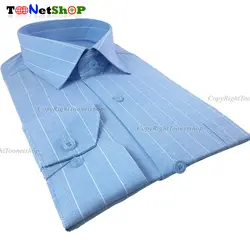 پیراهن مردانه راهدار آبی روشن کد 2081 | تترون یزد 60% نخ - فروشگاه اینترنتی تونت شاپ