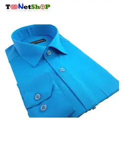 پیراهن مردانه ساده فیروزه ای کد 2053