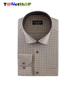 پیراهن مردانه چهارخونه شکلاتی کد 2042