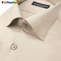 پیراهن مردانه کرم آستین کوتاه فلورا کد 2177