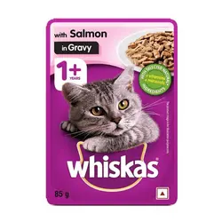 سوپ گربه ویسکاس با طعم ماهی سالمون (Whiskas Salmon in Gravy Pouch)