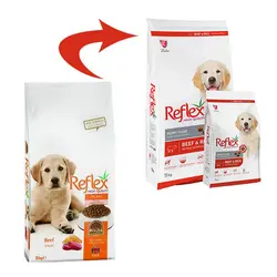 غذای خشک توله سگ رفلکس با طعم گوشت گاو