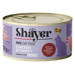 کنسرو پته گربه شایر با طعم مرغ و بوقلمون _ Shayer