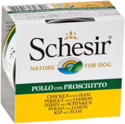 کنسرو سگ شسیر با طعم مرغ و ژامبون _schesir