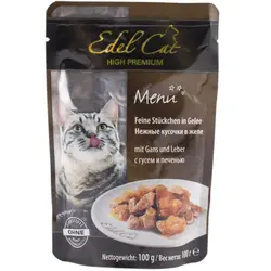 سوپ گربه بالغ گوشت مرغابی و جگر در ژله ایدل کت _ edel cat