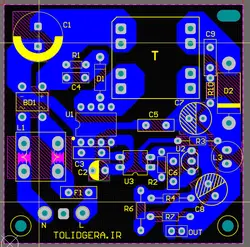 فایل pcb آلتیوم منبع تغذیه سوئیچینگ 15 ولت 1.5 آمپر - تولیدگرا