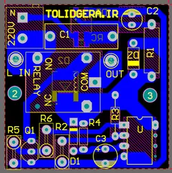 فایل pcb آلتیوم برد تایمر 220 ولت با رله خروجی - تولیدگرا