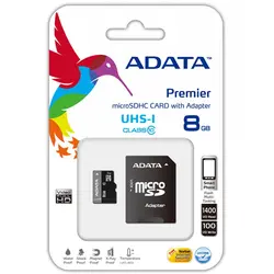 کارت حافظه‌ microSDHC ای دیتا مدل USDH8GUICL10-RA1