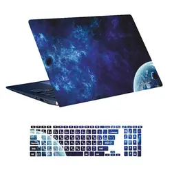 اسکین لپ تاپ طرح Space کد ۹۵ به همراه استیکر کیبورد