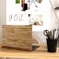 اسکین لپ تاپ طرح Wood کد ۰۴ به همراه استیکر کیبورد