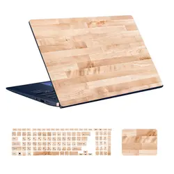 استیکر لپ تاپ طرح Wood کد ۰۵ به همراه استیکر کیبورد