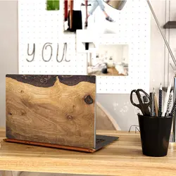 استیکر لپ تاپ طرح Wood کد ۱۷ به همراه استیکر کیبورد