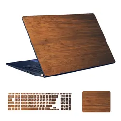 استیکر لپ تاپ طرح Wood کد ۲۱ به همراه استیکر کیبورد