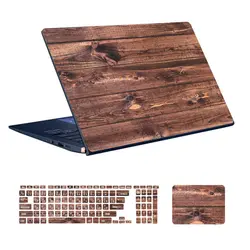 استیکر لپ تاپ طرح Wood کد ۲۴ به همراه استیکر کیبورد