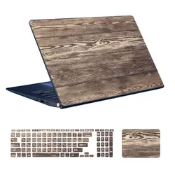 استیکر لپ تاپ طرح Wood کد ۲۳ به همراه استیکر کیبورد