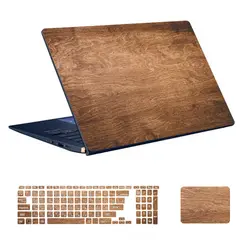 استیکر لپ تاپ طرح Wood کد ۲۷ به همراه استیکر کیبورد