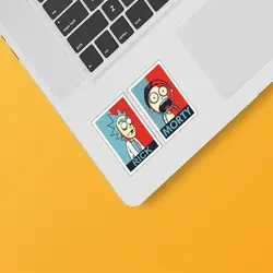 استیکر لپ تاپ مجموعه دو عددی طرح Rick&amp;Morty کد 02