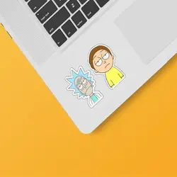 استیکر لپ تاپ مجموعه دو عددی طرح Rick&amp;Morty کد 01