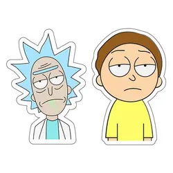 استیکر لپ تاپ مجموعه دو عددی طرح Rick&amp;Morty کد 01