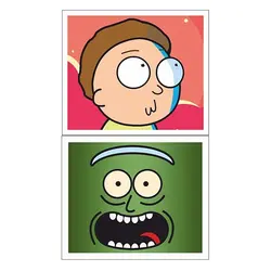 استیکر لپ تاپ مجموعه دو عددی طرح Rick&amp;Morty کد 04