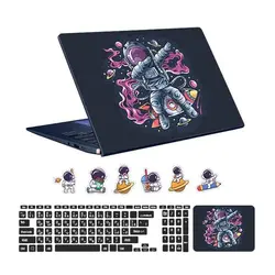 اسکین لپ تاپ طرح Astronaut کد ۱۲ به همراه استیکر کیبورد