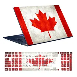 اسکین لپ تاپ طرح Canada کد ۰۱ به همراه استیکر کیبورد