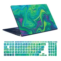 اسکین لپ تاپ طرح Colorful کد ۶۹ به همراه استیکر کیبورد