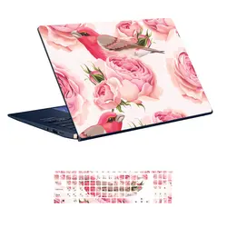 اسکین لپ تاپ طرح Flower کد ۰۶ به همراه استیکر کیبورد